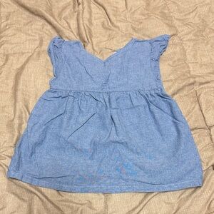 Carter's Light Blue Chambray Kids Blouse 6/6x Sleeveless Top